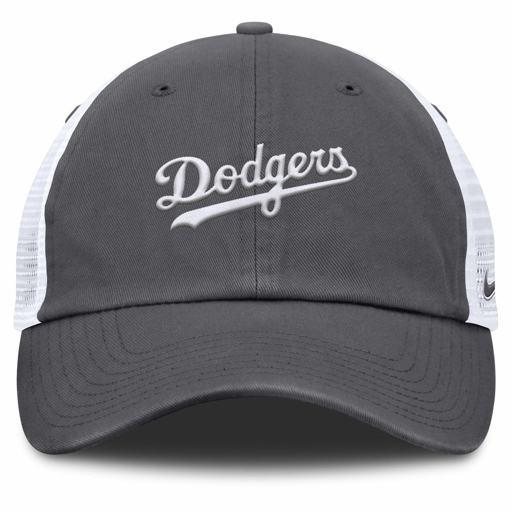 Los Angeles Dodgers Nike Wordmark Club Adjustable Trucker Hat - Gray - Nike Online