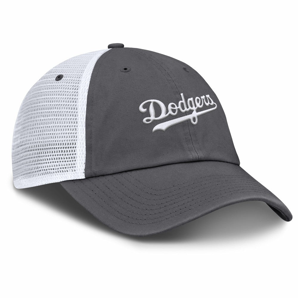 Los Angeles Dodgers Nike Wordmark Club Adjustable Trucker Hat - Gray - Nike Online