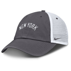 New York Yankees Nike Wordmark Club Adjustable Trucker Hat - Gray - Nike Discount