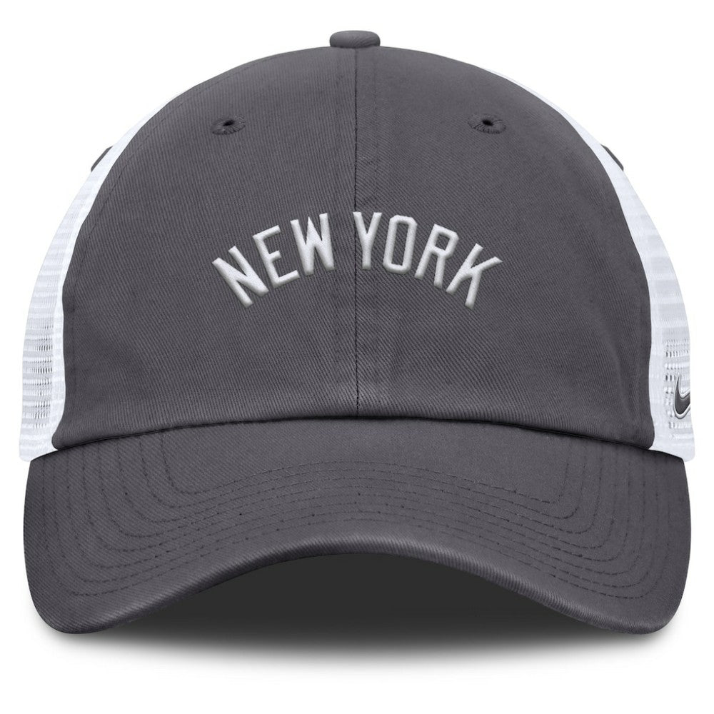 New York Yankees Nike Wordmark Club Adjustable Trucker Hat - Gray - Nike Discount