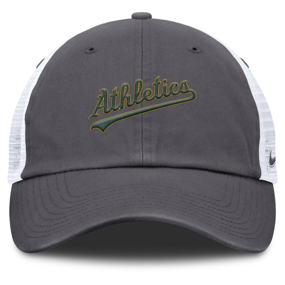Athletics Nike Wordmark Club Adjustable Trucker Hat - Gray - Nike Lifestyle