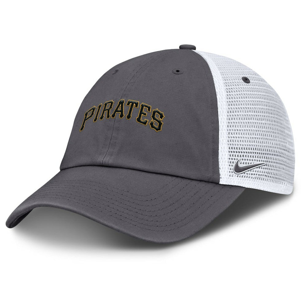 Pittsburgh Pirates Nike Wordmark Club Adjustable Trucker Hat - Gray - Nike Online