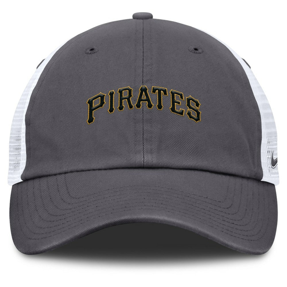 Pittsburgh Pirates Nike Wordmark Club Adjustable Trucker Hat - Gray - Nike Online