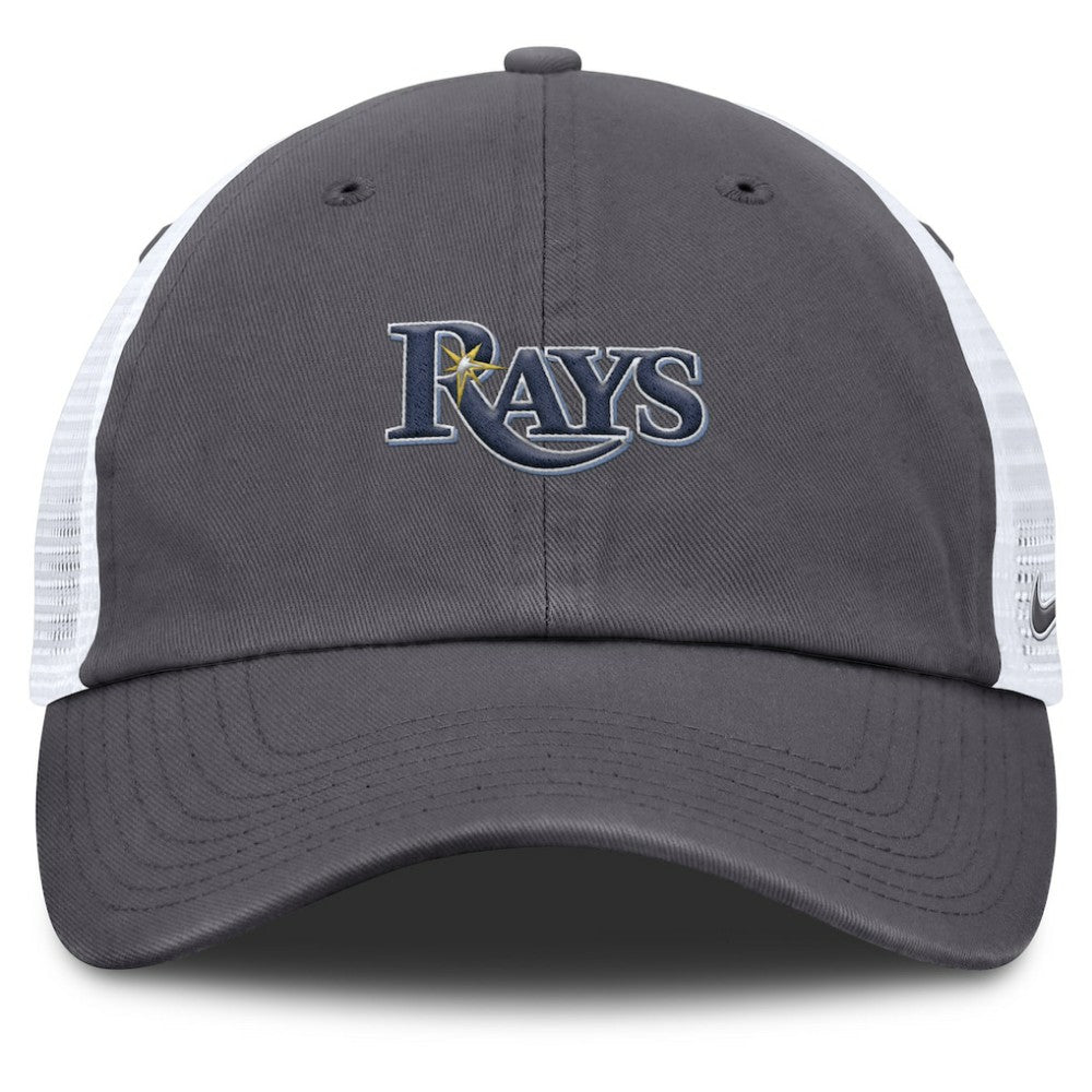 Tampa Bay Rays Nike Wordmark Club Adjustable Trucker Hat - Gray - Nike Discount