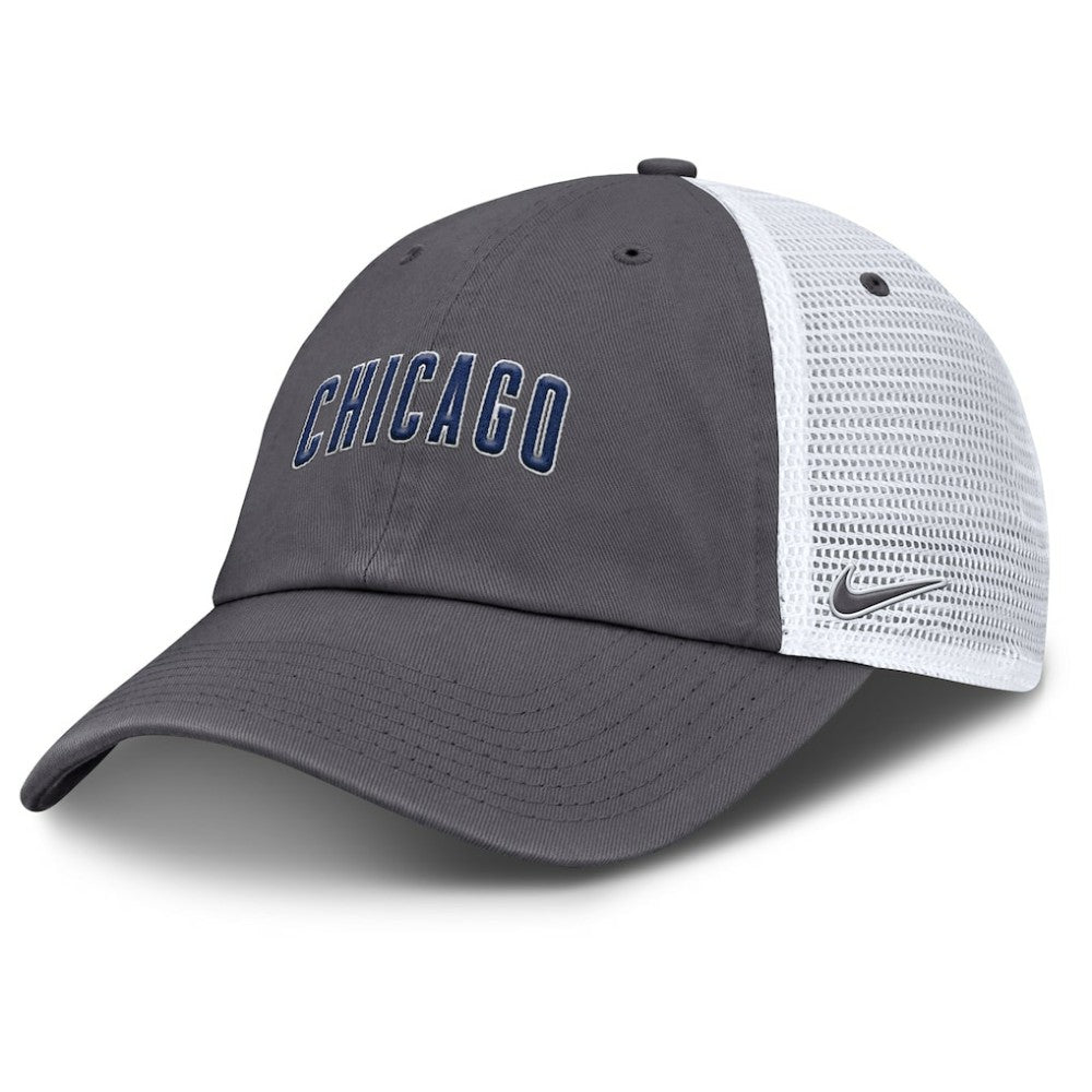 Chicago Cubs Nike Wordmark Club Adjustable Trucker Hat - Gray - Nike Sale