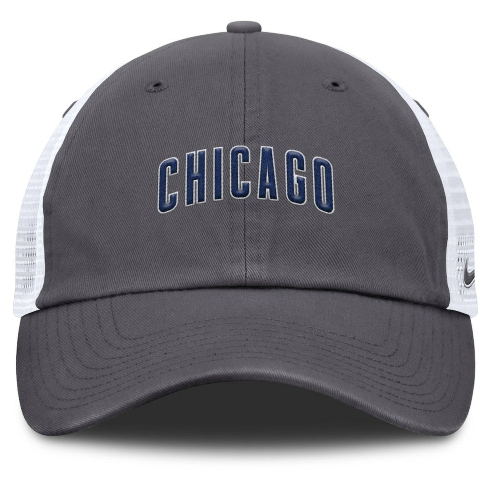 Chicago Cubs Nike Wordmark Club Adjustable Trucker Hat - Gray - Nike Sale