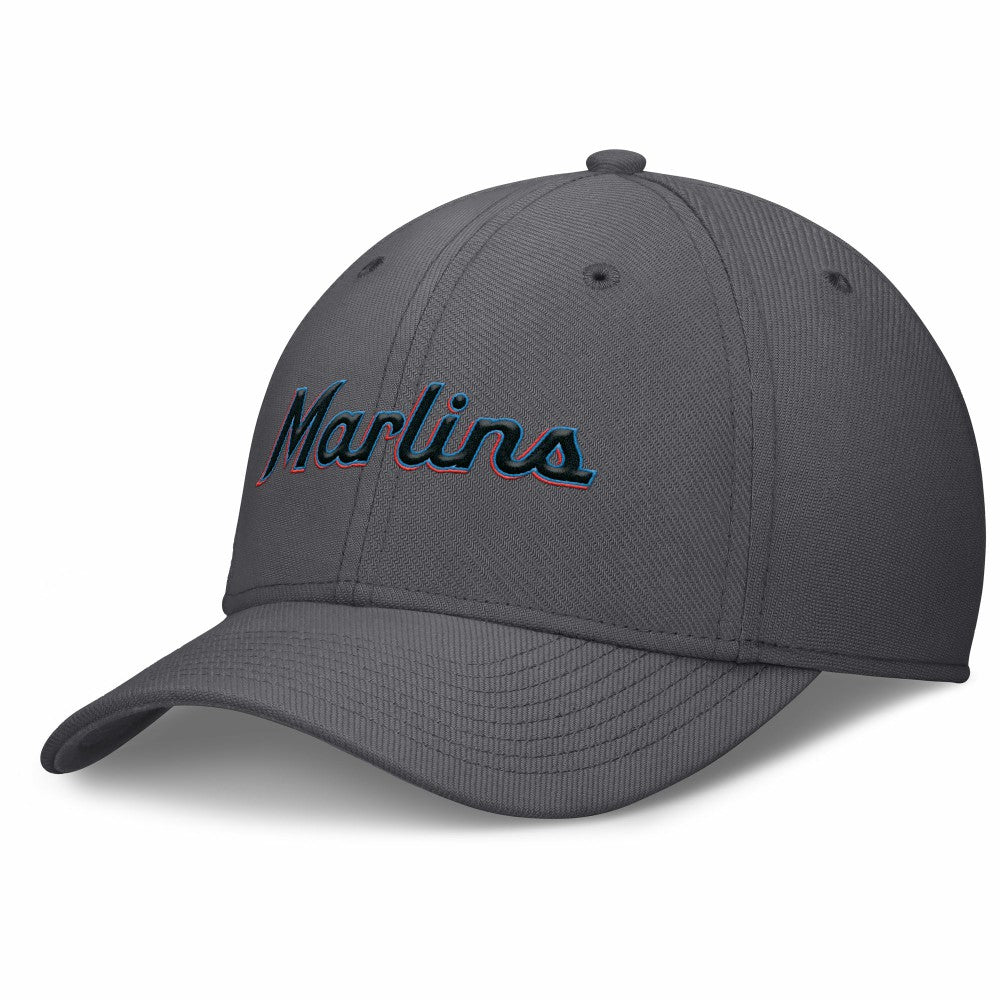 Miami Marlins Nike Swoosh Performance Flex Hat - Gray - Nike Sale
