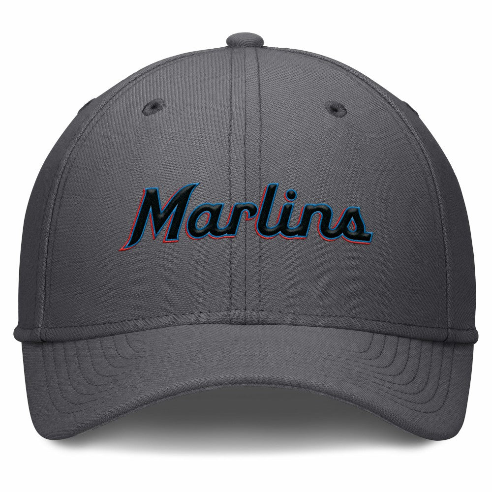 Miami Marlins Nike Swoosh Performance Flex Hat - Gray - Nike Sale