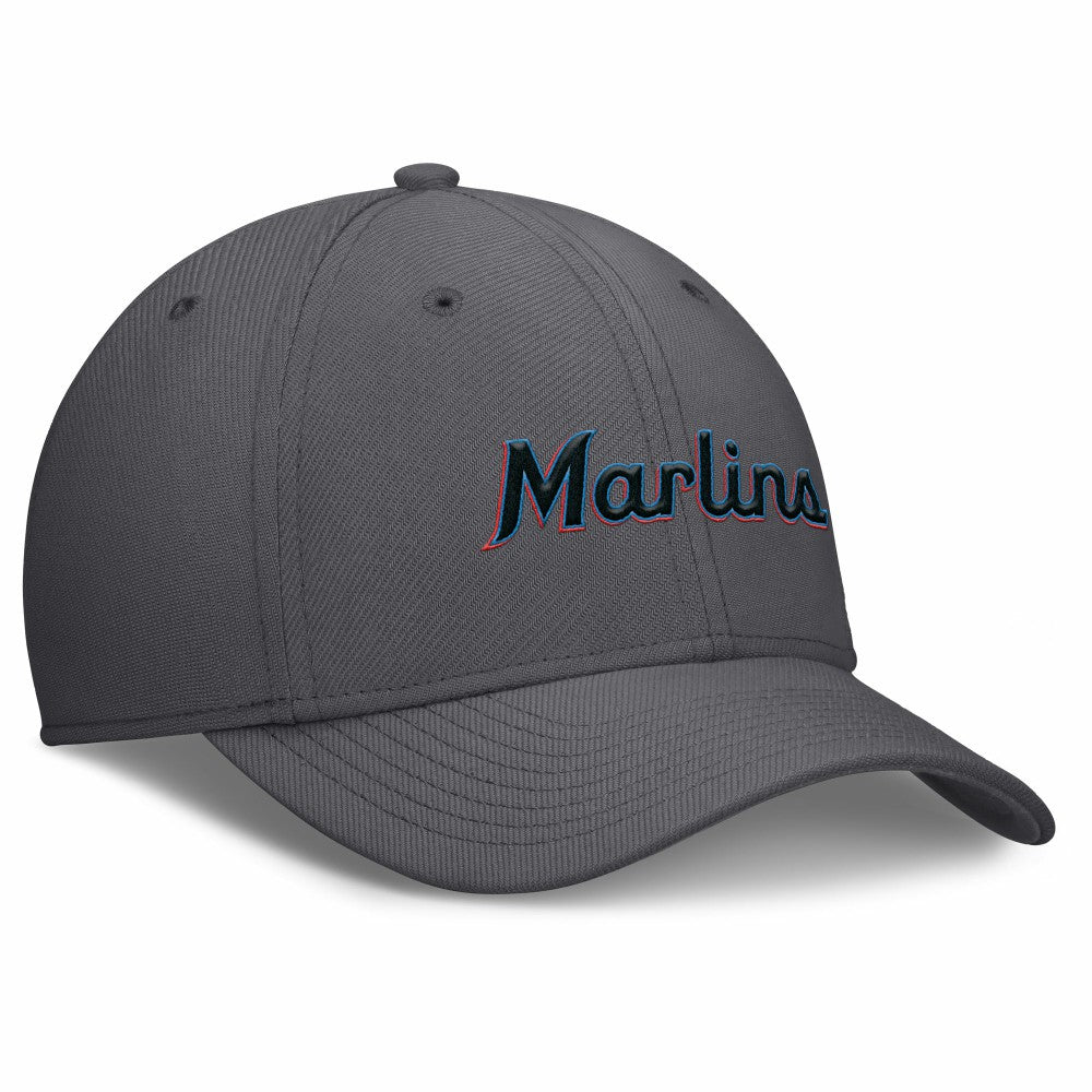 Miami Marlins Nike Swoosh Performance Flex Hat - Gray - Nike Sale