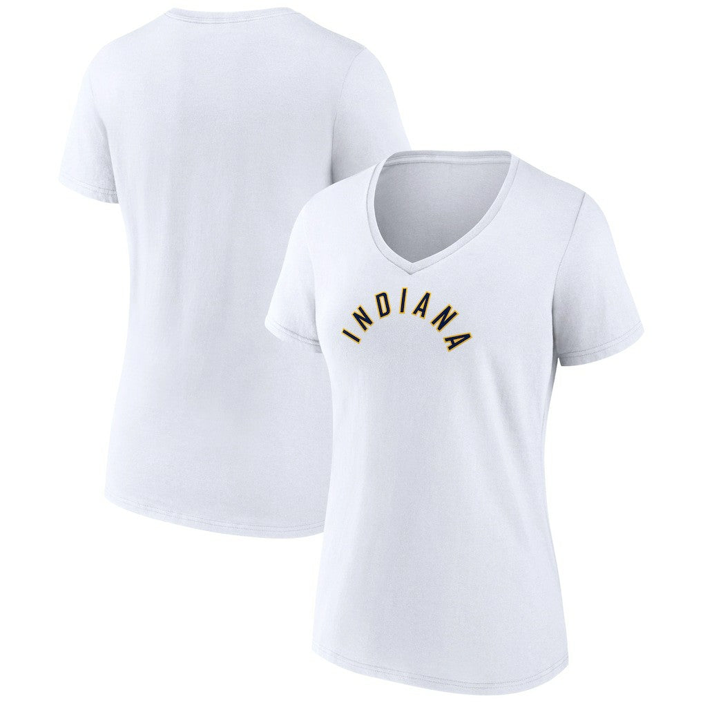 Indiana Pacers Women's Wordmark Home V-Neck T-Shirt White