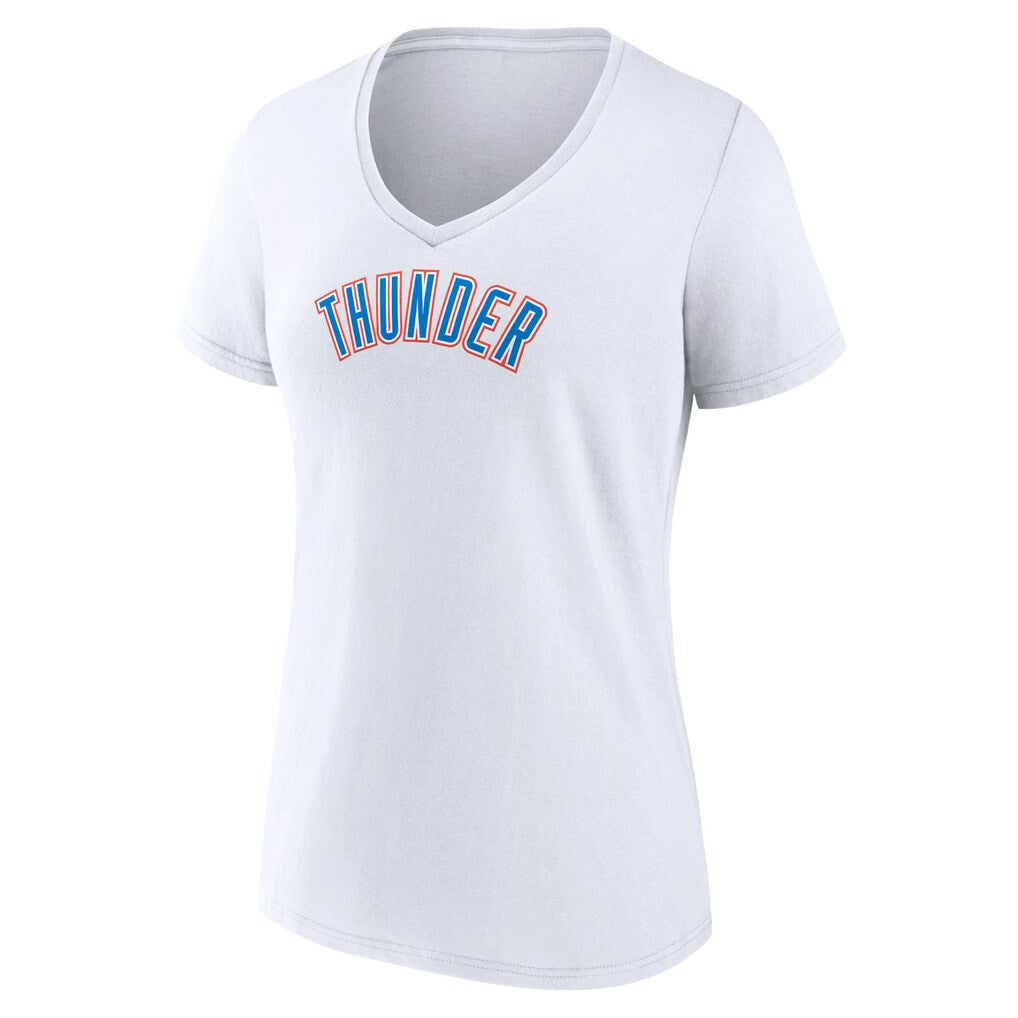 Oklahoma City Thunder Women's Wordmark Home V-Neck T-Shirt White