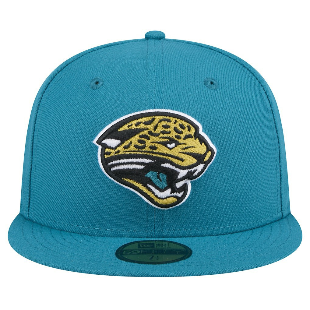 Jacksonville Jaguars New Era Throwback Logo Omaha 59FIFTY Fitted Hat Teal