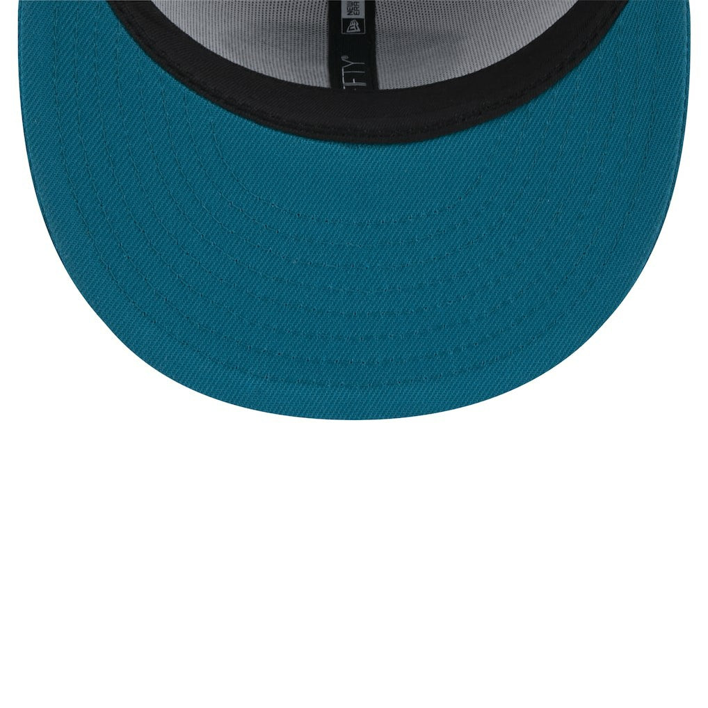 Jacksonville Jaguars New Era Throwback Logo Flipside Two-Tone 59FIFTY Fitted Hat White/Teal