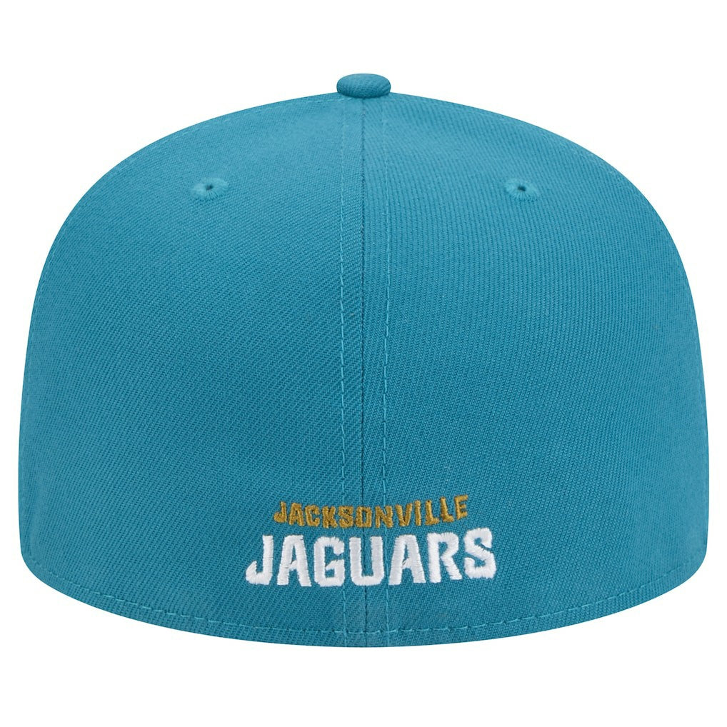 Jacksonville Jaguars New Era Throwback Crawl Omaha 59FIFTY Fitted Hat Teal