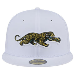 Jacksonville Jaguars New Era Throwback Crawl Omaha 59FIFTY Fitted Hat White
