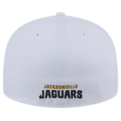Jacksonville Jaguars New Era Throwback Crawl Omaha 59FIFTY Fitted Hat White