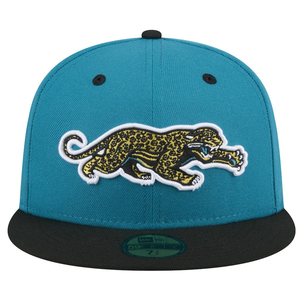 Jacksonville Jaguars New Era Throwback Crawl Flipside Two-Tone 59FIFTY Fitted Hat Teal/Black