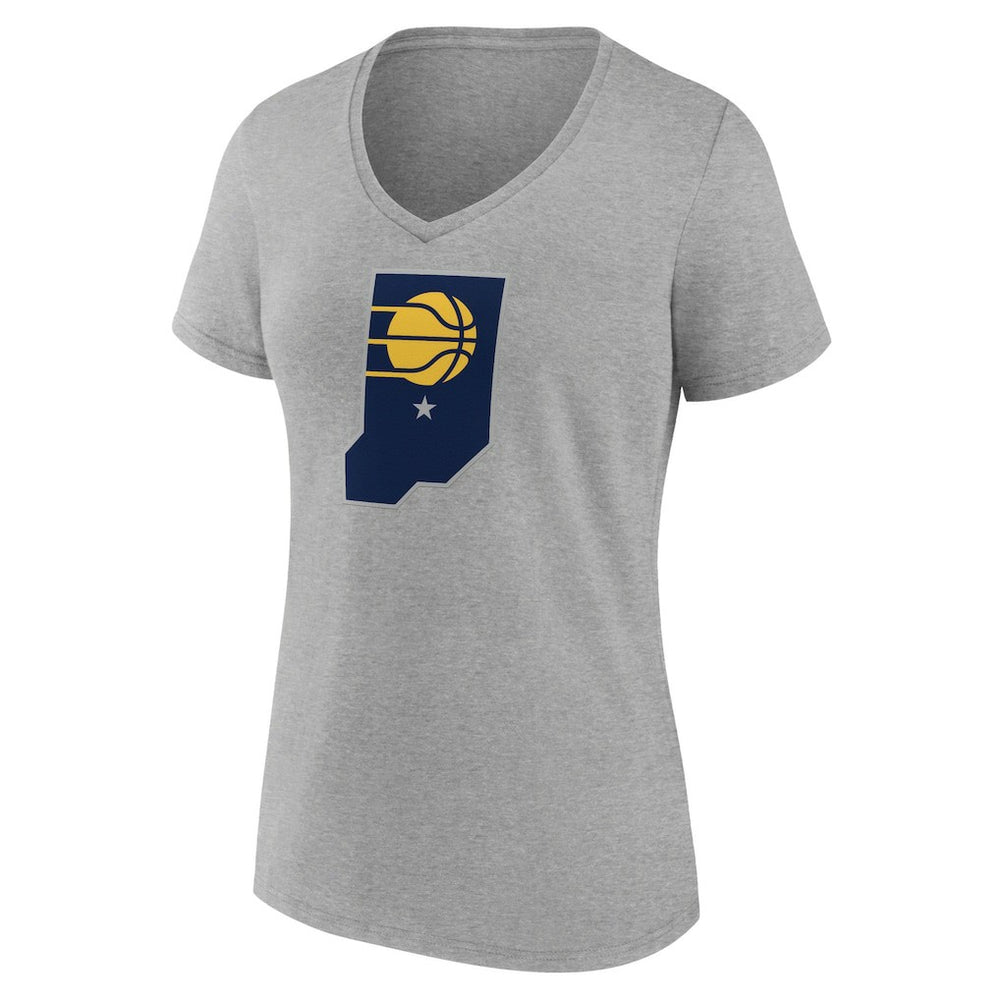 Indiana Pacers Women's Alternate Logo V-Neck T-Shirt Gray
