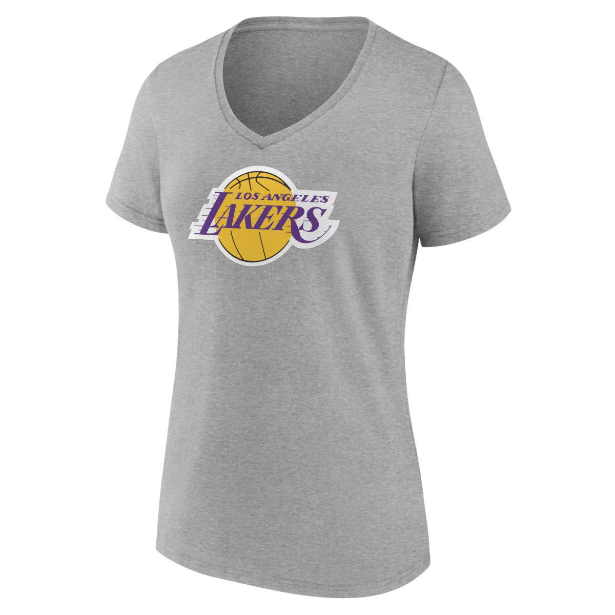 Los Angeles Lakers Women's Alternate Logo V-Neck T-Shirt Gray