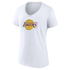 Los Angeles Lakers Women's Alternate Logo V-Neck T-Shirt White