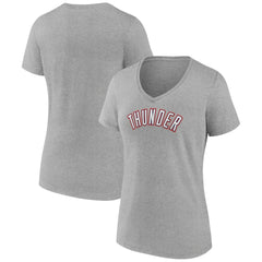 Oklahoma City Thunder Women's Alternate Logo V-Neck T-Shirt Gray