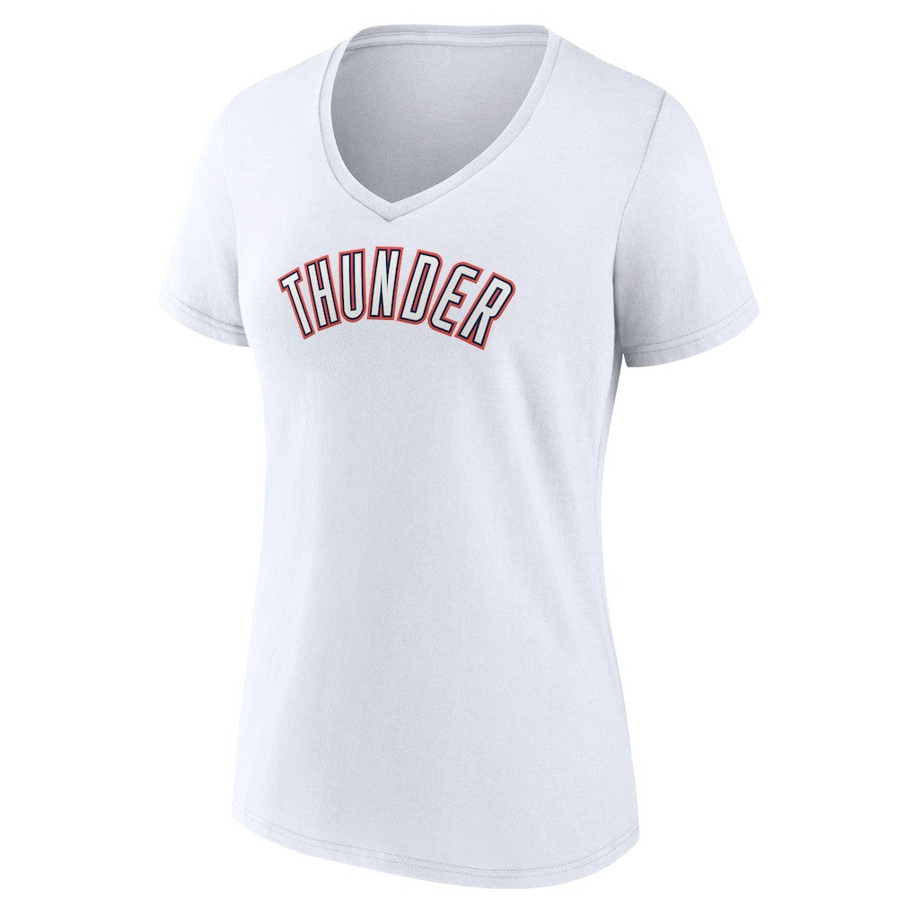 Oklahoma City Thunder Women's Alternate Logo V-Neck T-Shirt White