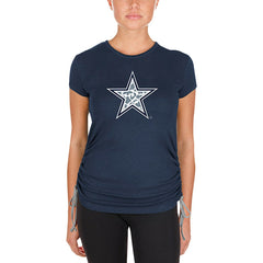 Dallas Cowboys New Era Women's Ruched Side T-Shirt Navy