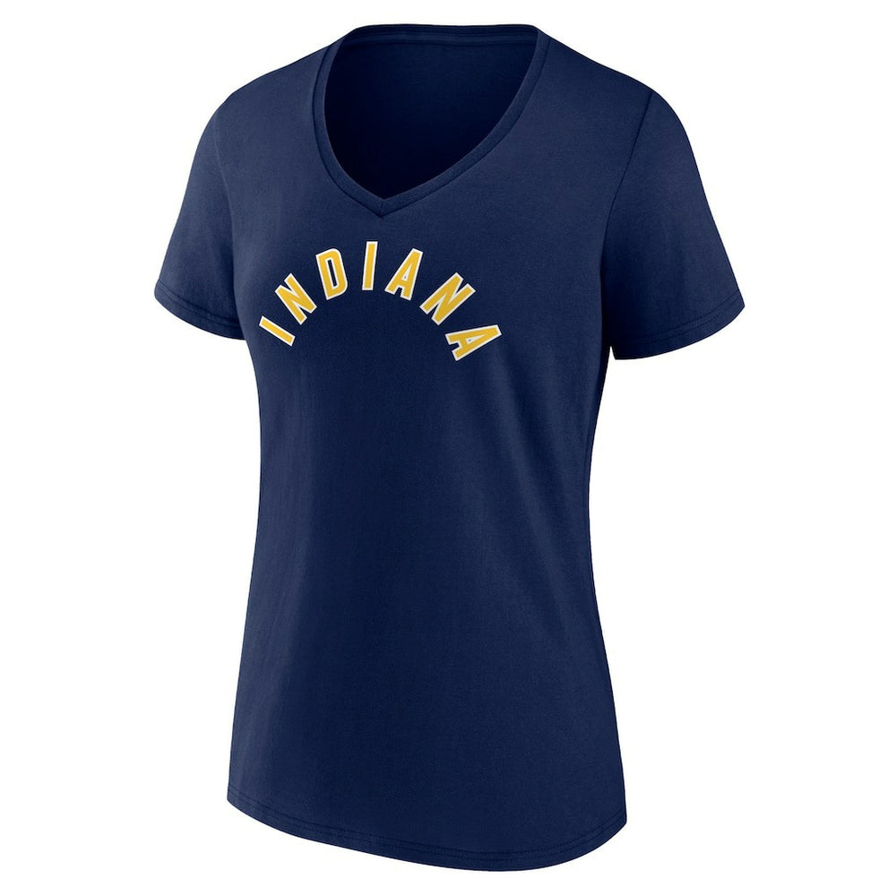 Indiana Pacers Women's Wordmark Alternate V-Neck T-Shirt Navy