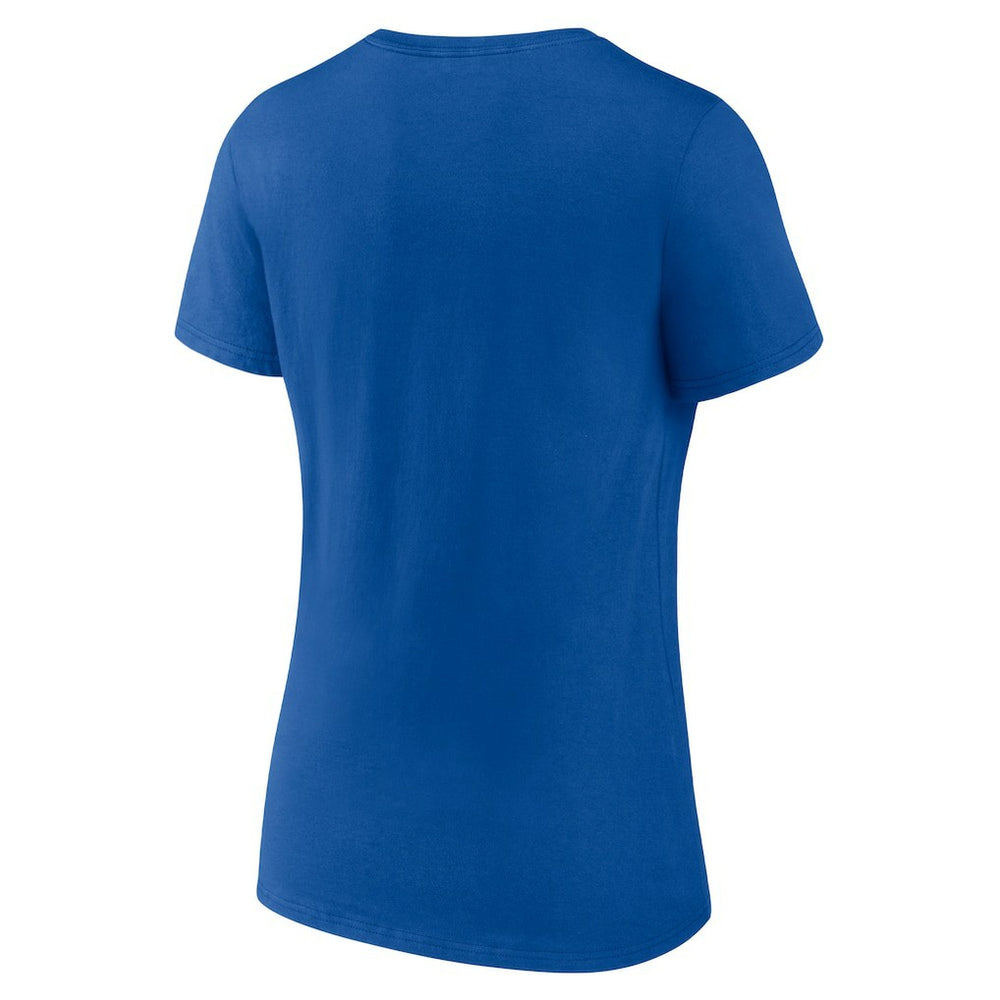 New York Knicks Women's Wordmark Team V-Neck T-Shirt Blue