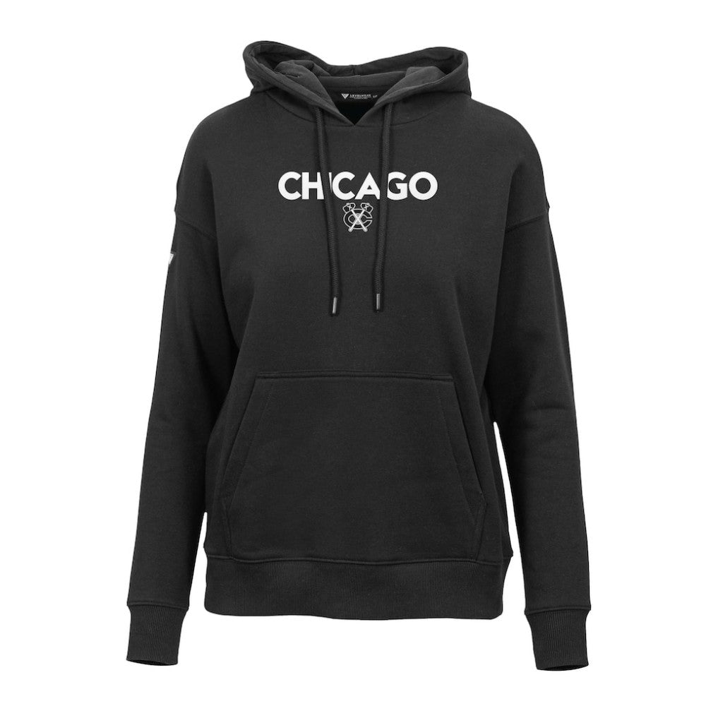 Chicago Blackhawks Levelwear Women's Adorn City Capsule Pullover Hoodie - Black - NHL 201531377