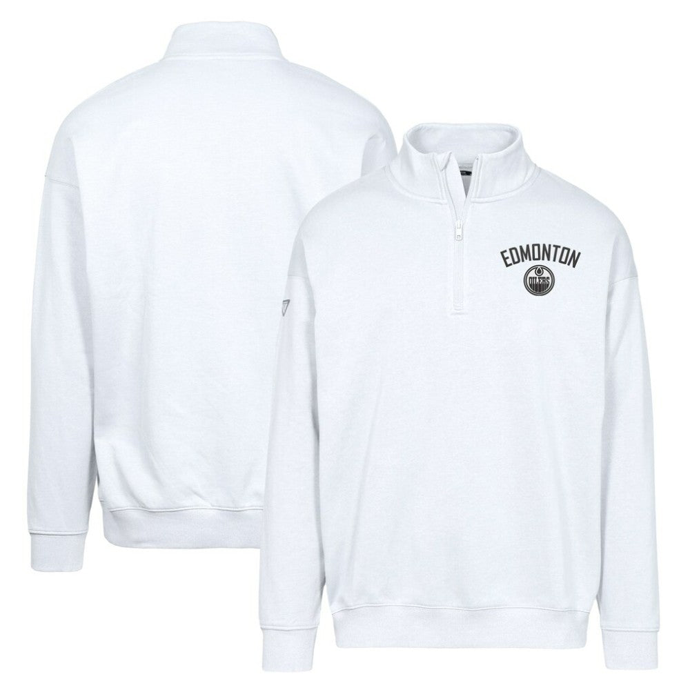 Edmonton Oilers Levelwear Murray City Capsule Quarter-Zip Sweatshirt - White - NHL 201531537
