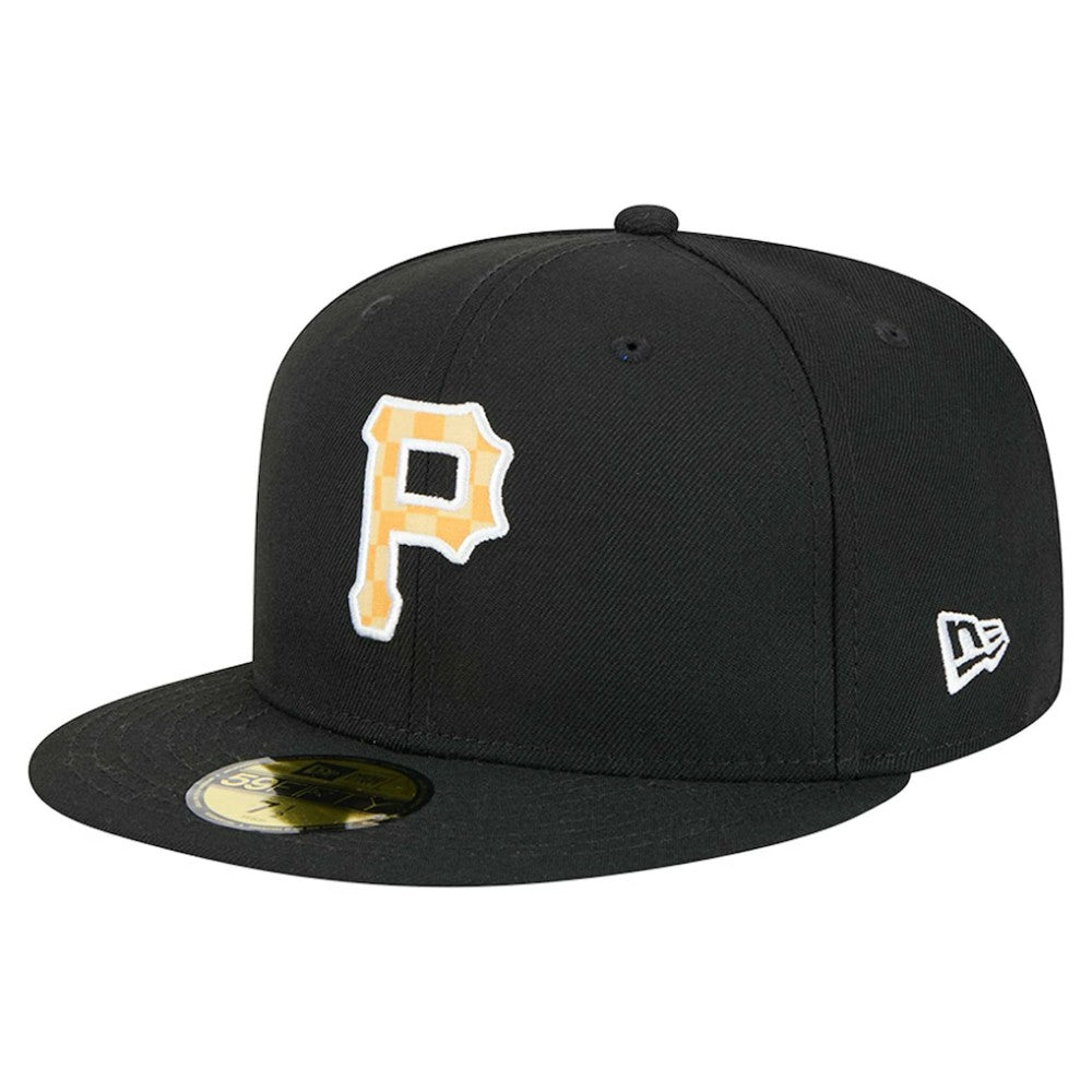Pittsburgh Pirates New Era Checkered Undervisor 59FIFTY Fitted Hat - Black - New Era Discount