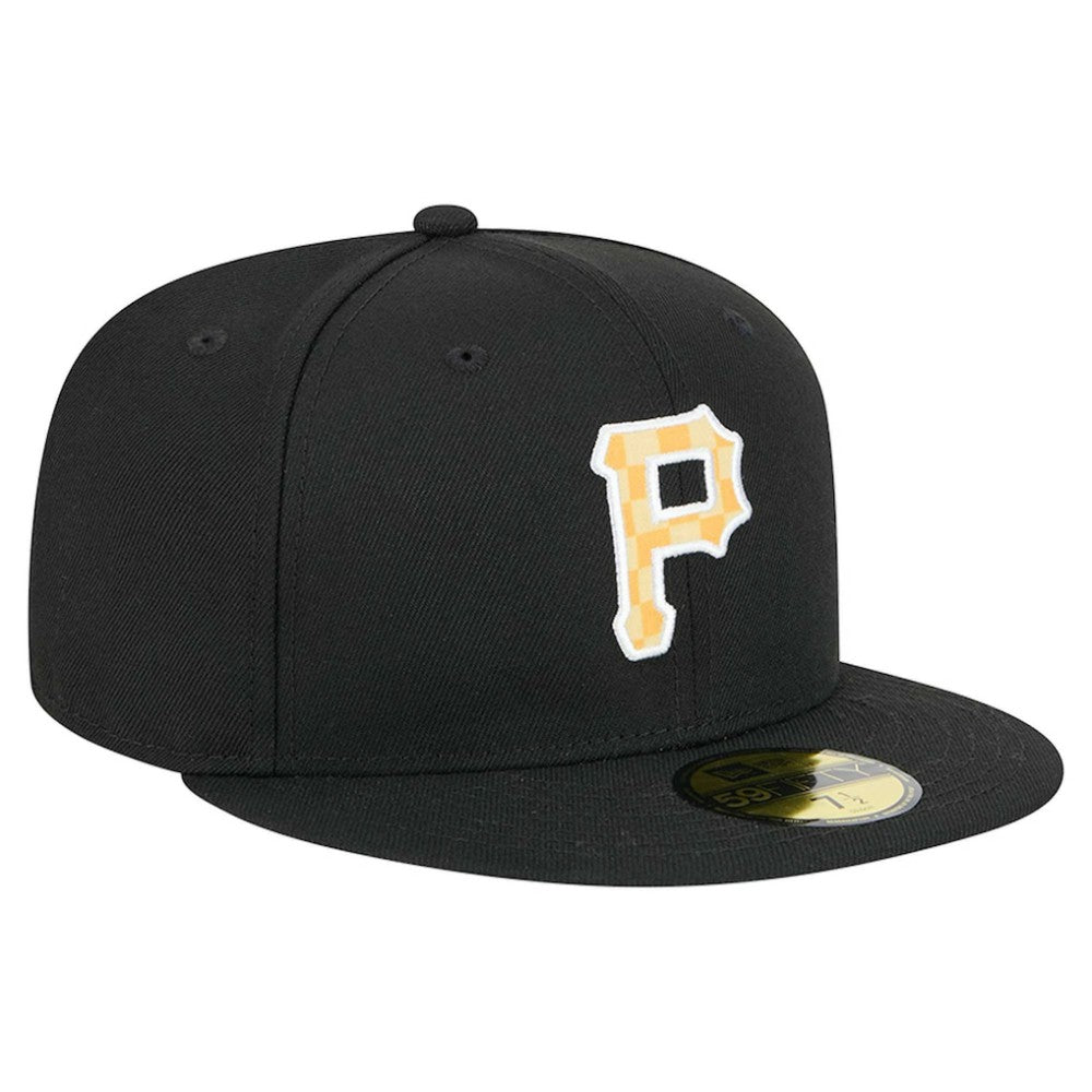 Pittsburgh Pirates New Era Checkered Undervisor 59FIFTY Fitted Hat - Black - New Era Discount