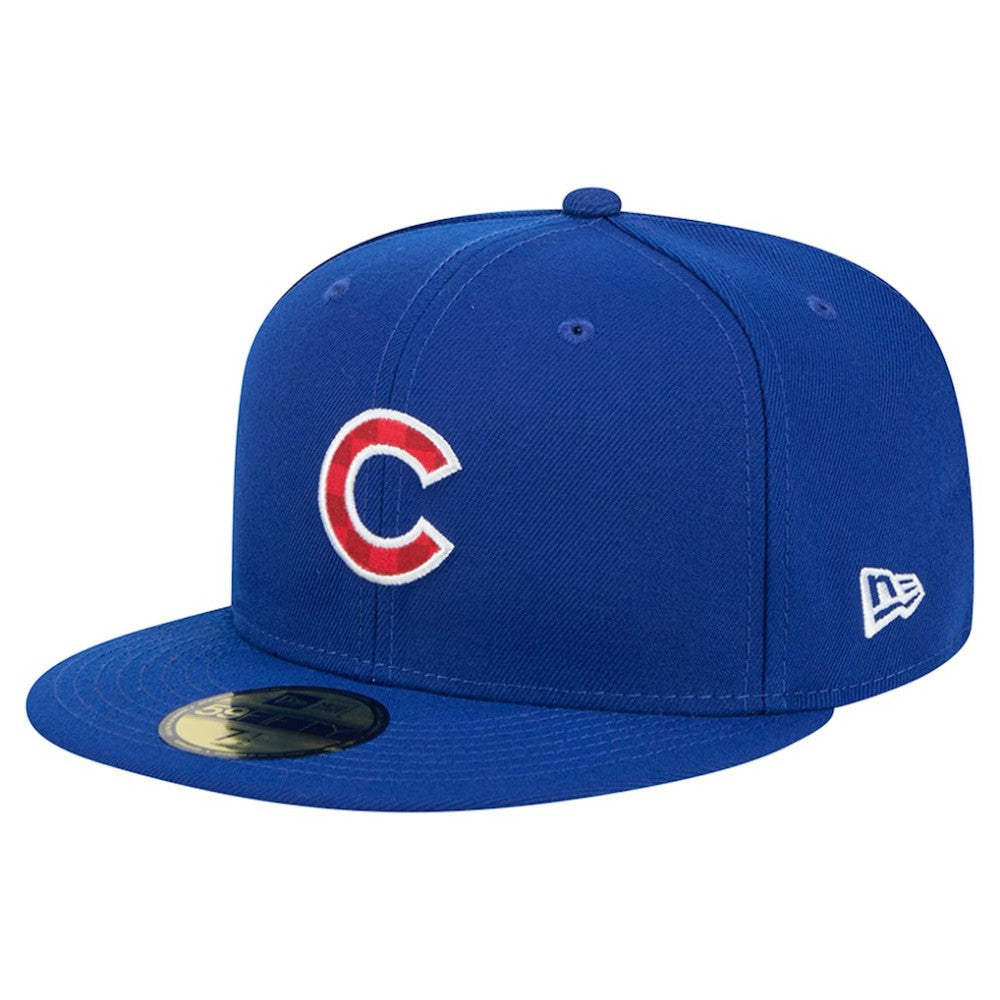 Chicago Cubs New Era Checkered Undervisor 59FIFTY Fitted Hat - Royal - New Era on Sale