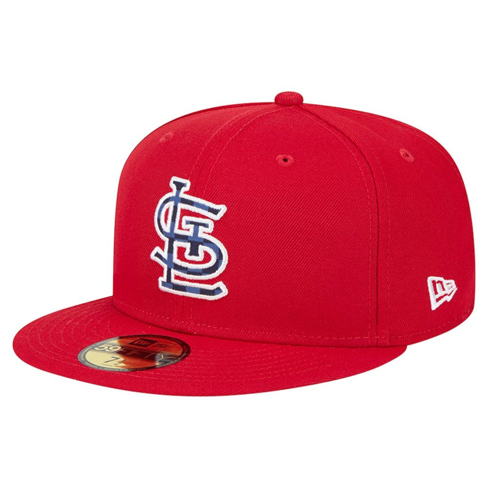 St. Louis Cardinals New Era Checkered Undervisor 59FIFTY Fitted Hat - Red - New Era Online