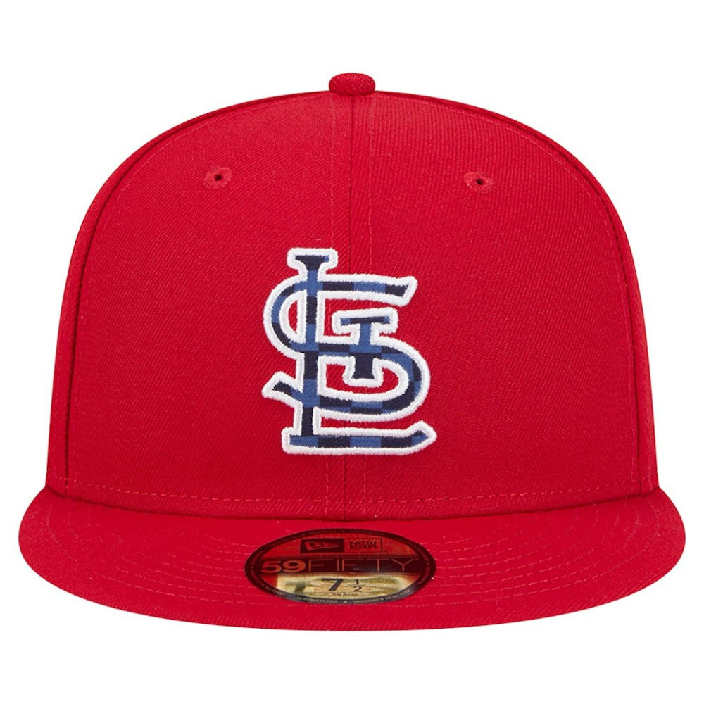 St. Louis Cardinals New Era Checkered Undervisor 59FIFTY Fitted Hat - Red - New Era Online