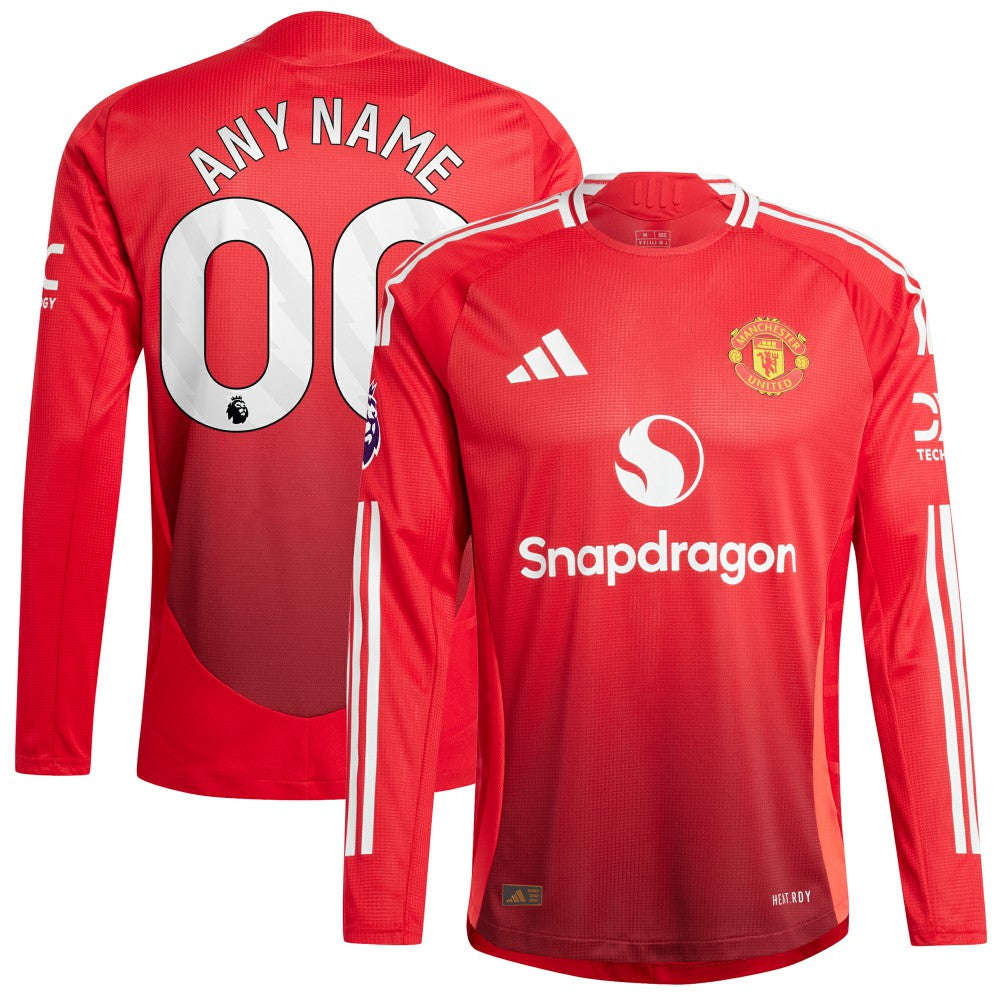 Manchester United 2024/25 Home Custom Long Sleeve Jersey Red - Adidas outlet