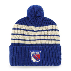 New York Rangers '47 Old Time Hockey Barn Cuffed Knit Hat with Pom - Blue - NHL 201534450