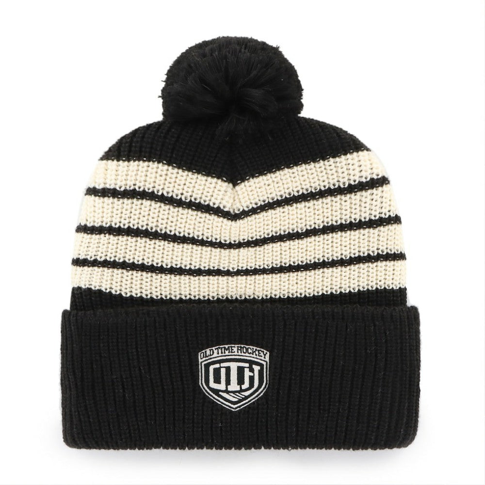 Boston Bruins '47 Old Time Hockey Barn Cuffed Knit Hat with Pom - Black - NHL 201534453