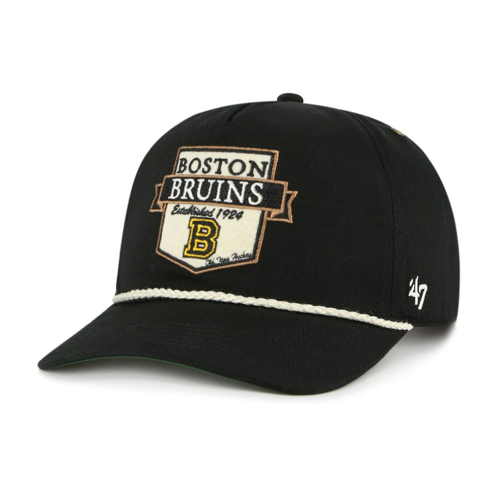Boston Bruins '47 Old Time Hockey Rafter Sure Shot Hitch Adjustable Hat - Black - NHL 201534456