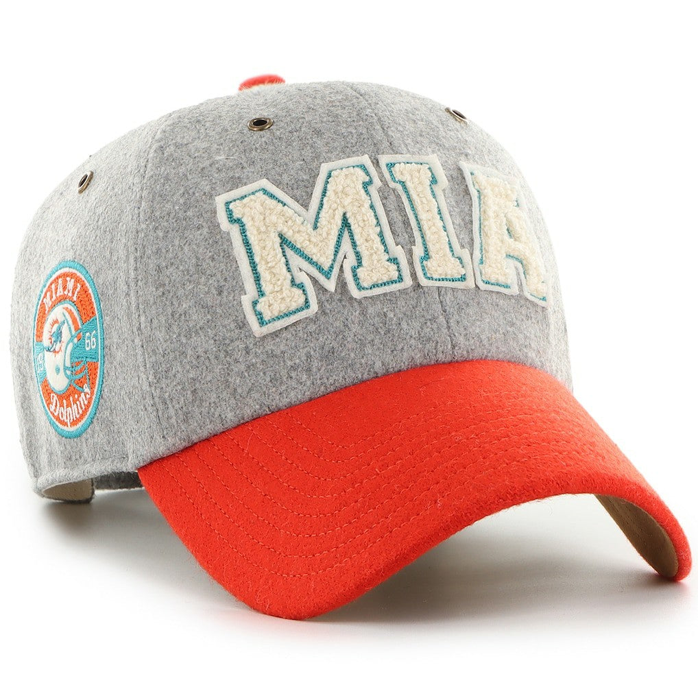 47 brand Miami Dolphins Stoney Clover Lane x '47 Unisex Block Clean Up Adjustable Hat Gray/Orange