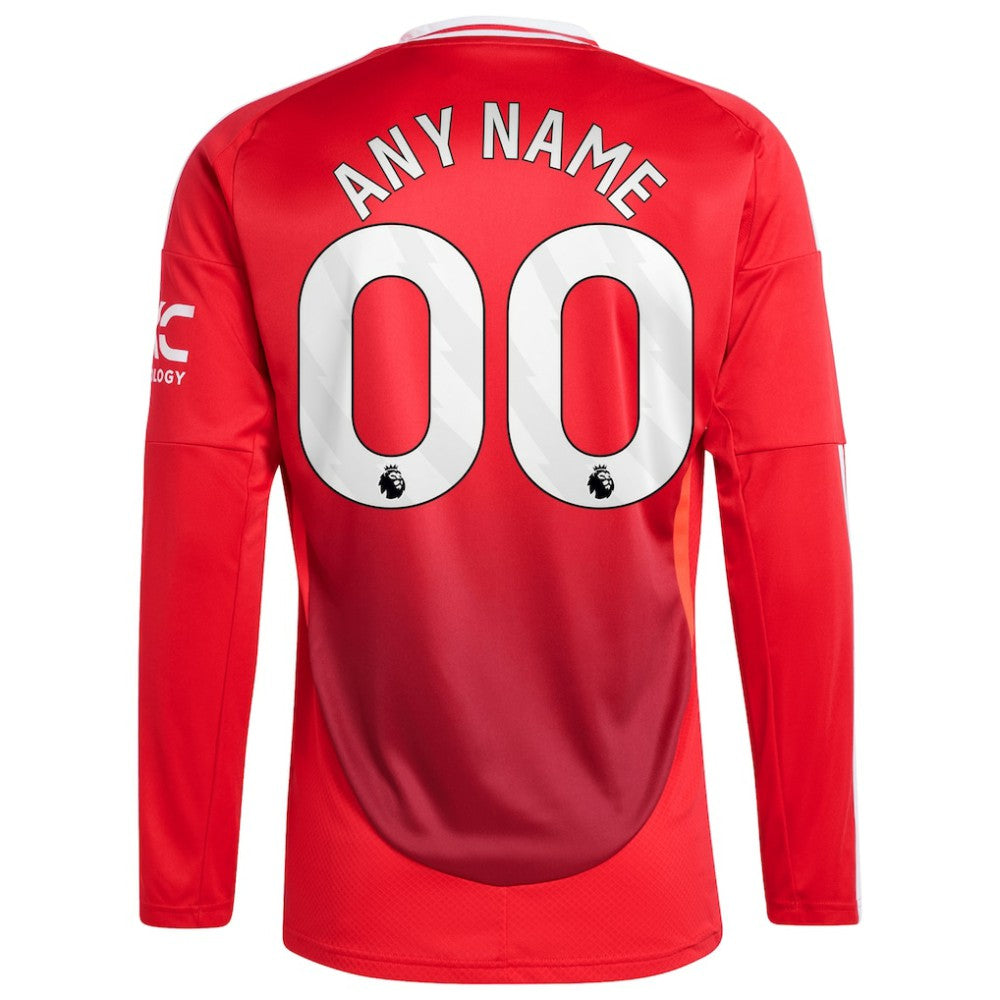 Manchester United 2024/25 Home Long Sleeve Replica Custom Jersey Red - Adidas