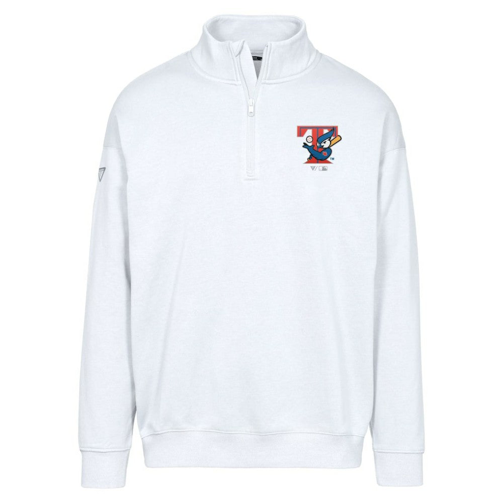 Toronto Blue Jays Levelwear Murray Core Logo Quarter-Zip Pullover Top - White - MLB Sale