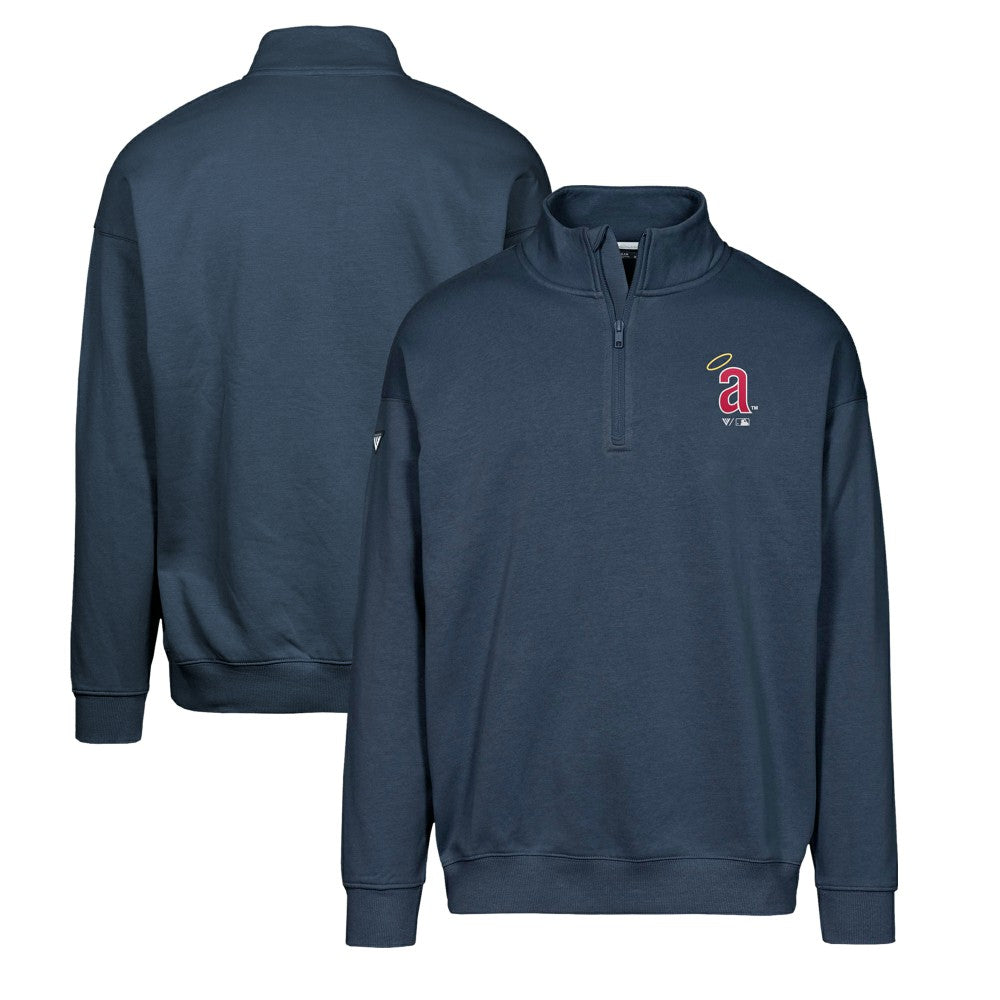 Los Angeles Angels Levelwear Murray Core Logo Quarter-Zip Pullover Top - Navy - MLB Lifestyle