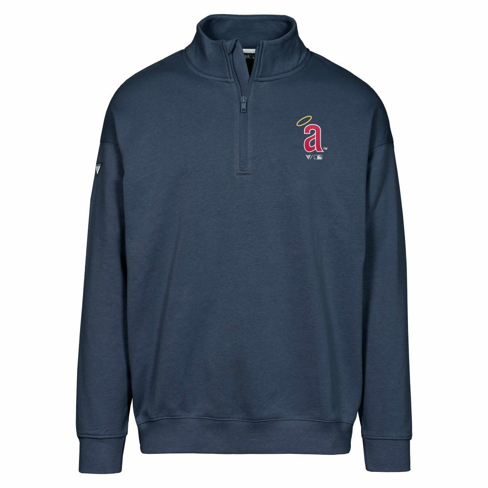 Los Angeles Angels Levelwear Murray Core Logo Quarter-Zip Pullover Top - Navy - MLB Lifestyle