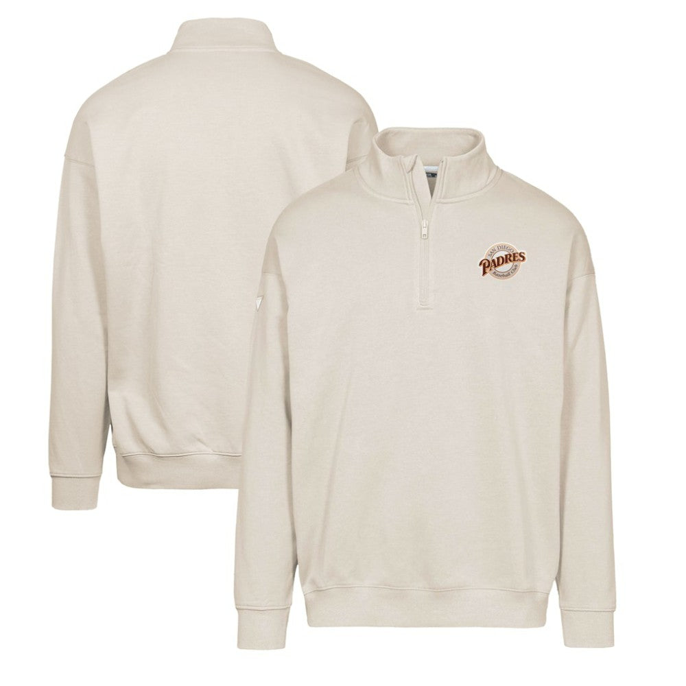 San Diego Padres Levelwear Murray Core Logo Quarter-Zip Pullover Top - Khaki - MLB Discount