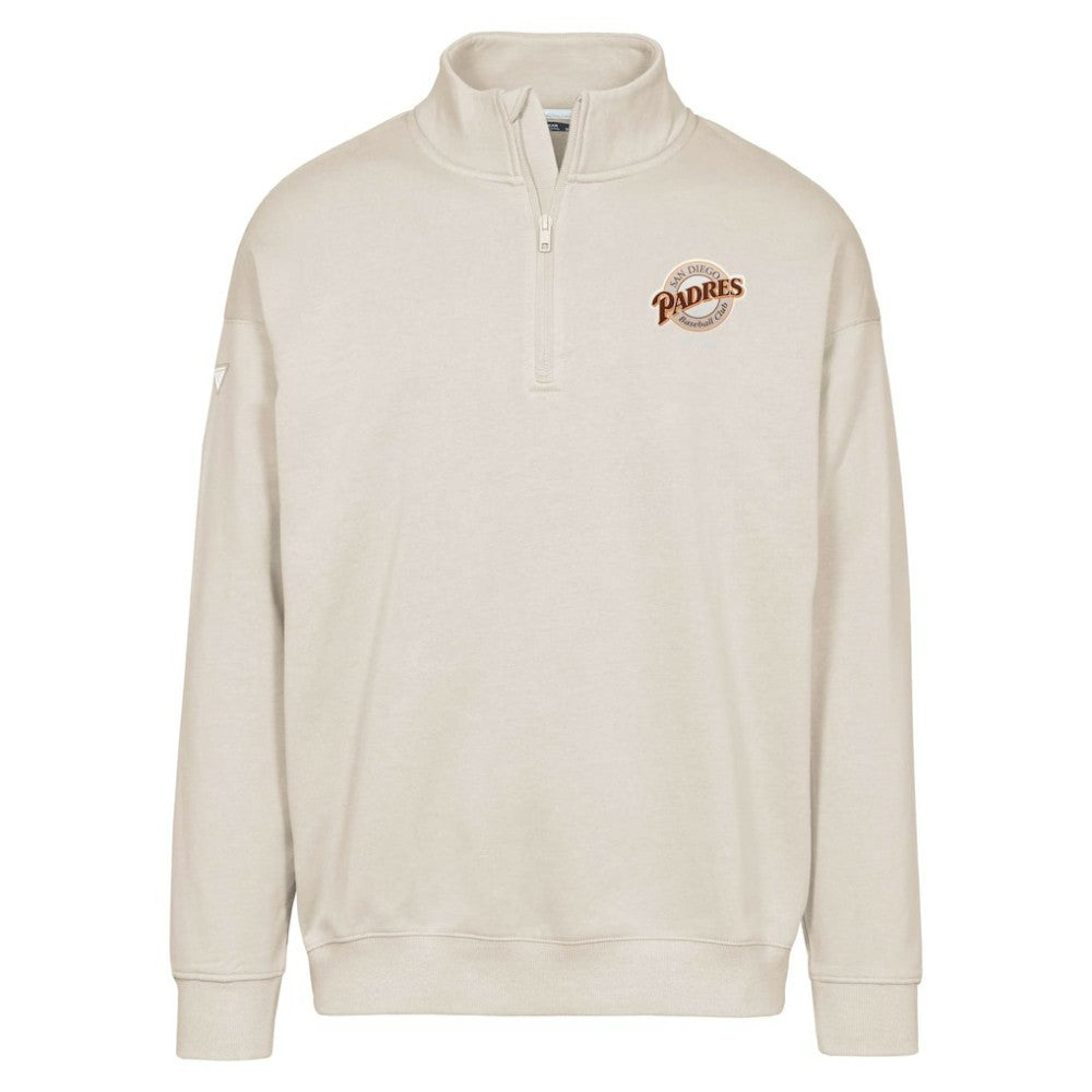 San Diego Padres Levelwear Murray Core Logo Quarter-Zip Pullover Top - Khaki - MLB Discount