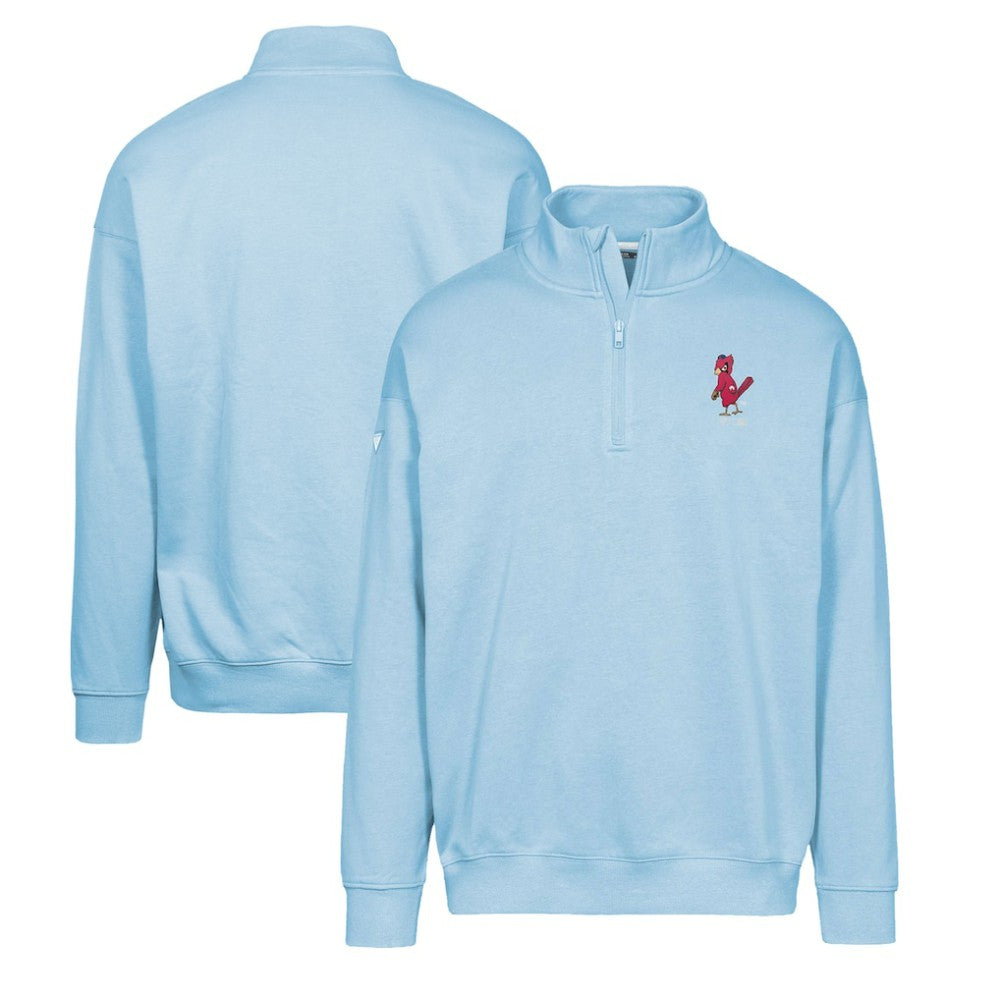 St. Louis Cardinals Levelwear Murray Core Logo Quarter-Zip Pullover Top - Light Blue - MLB on Sale