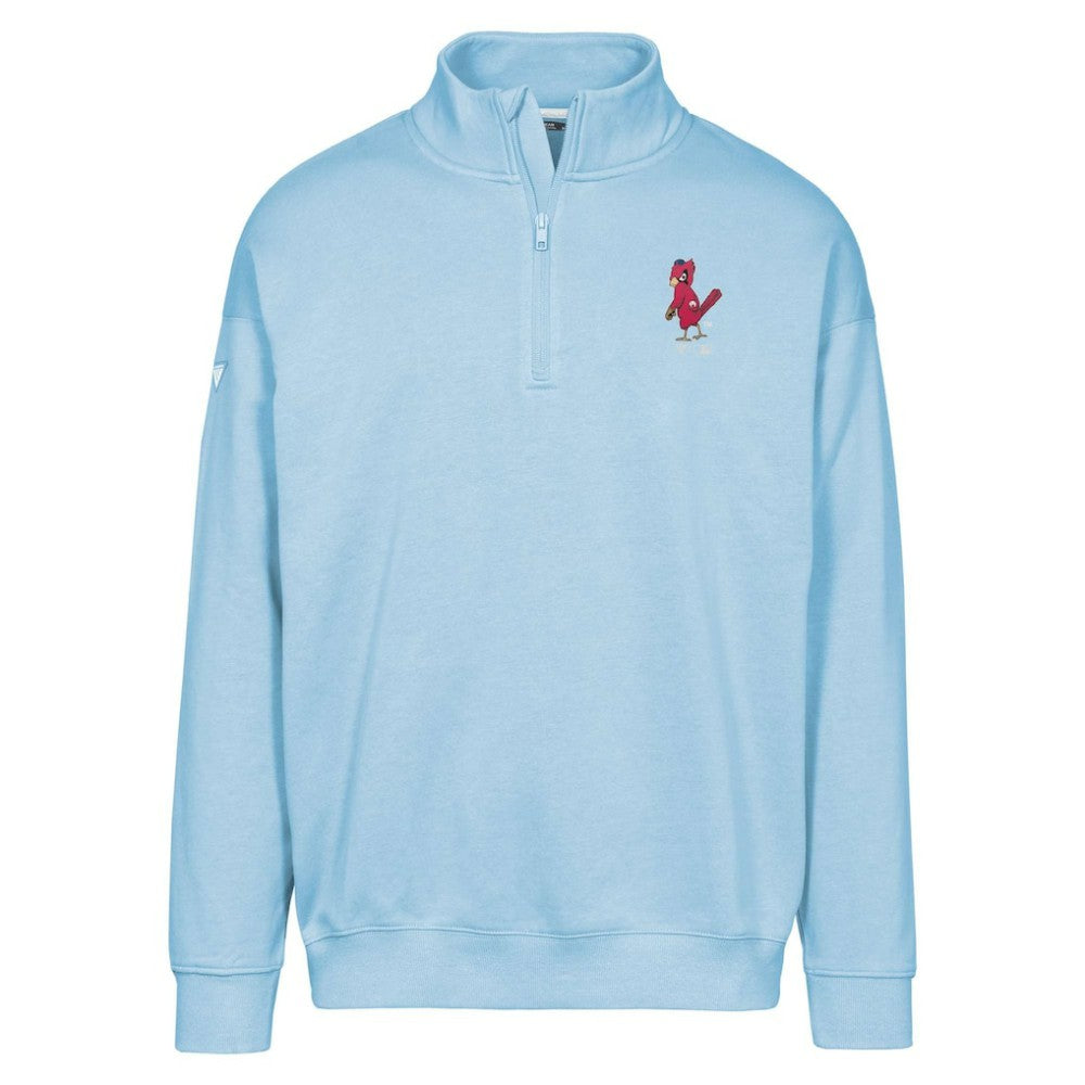 St. Louis Cardinals Levelwear Murray Core Logo Quarter-Zip Pullover Top - Light Blue - MLB on Sale