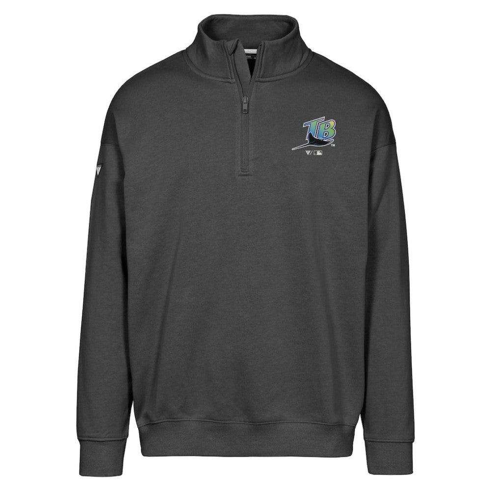 Tampa Bay Rays Levelwear Murray Core Logo Quarter-Zip Pullover Top - Black - MLB Sale